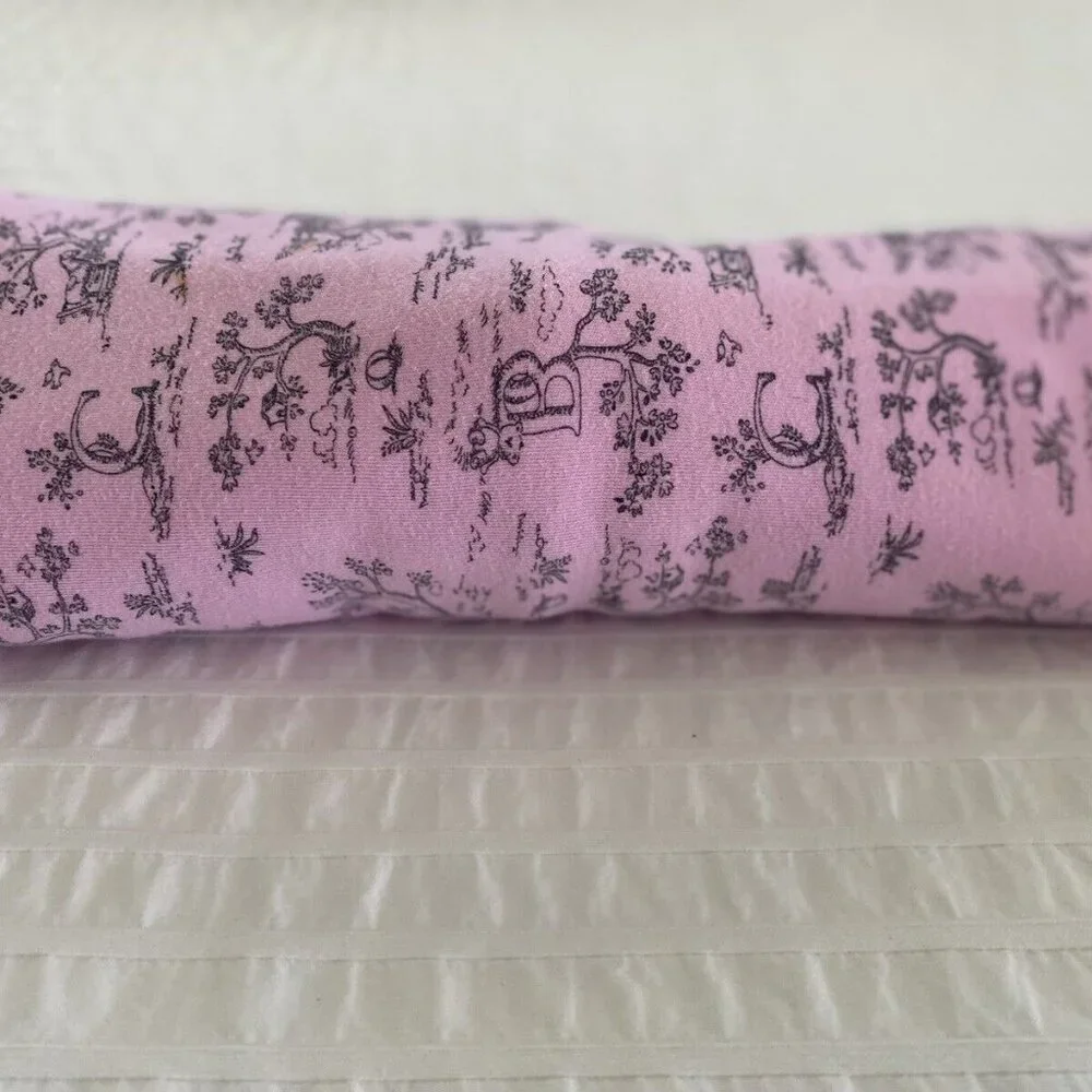 Starting Out Pink White ABC Toile Baby Girl Blanket Lovey Cotton 24